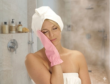 Wasch-Peeling-Handschuh,<br>hotpink,<br> XL