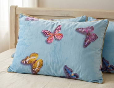 Encasing-Allergiker-Wechselkopfkissen,<br>Schmetterling Blau,<br> 50x73 cm