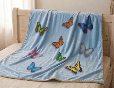 Encasing-Allergiker-Wechselkopfkissen,<br>Schmetterling Blau,<br> 50x73 cm