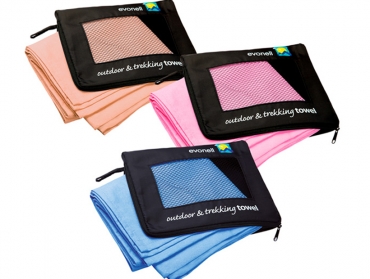 Outdoor Handtuch XL ultra leicht 3er Set,<br>Hot-Pink, Sahara, Blau,<br> 66 x 140 cm