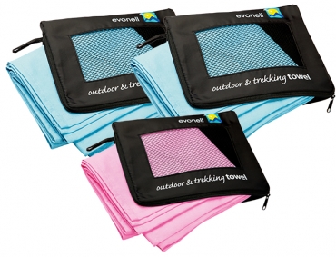 Outdoor Handtuch XL ultra leicht 3er Set,<br>Mint, Mint, Hot-Pink,<br> 66 x 140 cm