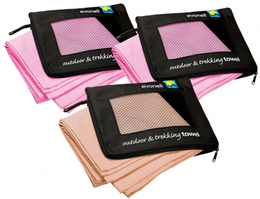 Outdoor Handtuch XL ultra leicht 3er Set,<br>Hot-Pink, Hot-Pink, Sahara,<br> 66 x 140 cm