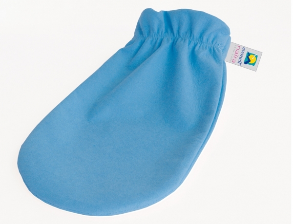 Wasch-Peeling-Handschuh, blau,  XL