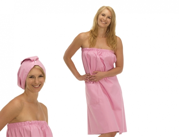 Saunakilt mit Trockenhaube, hotpink